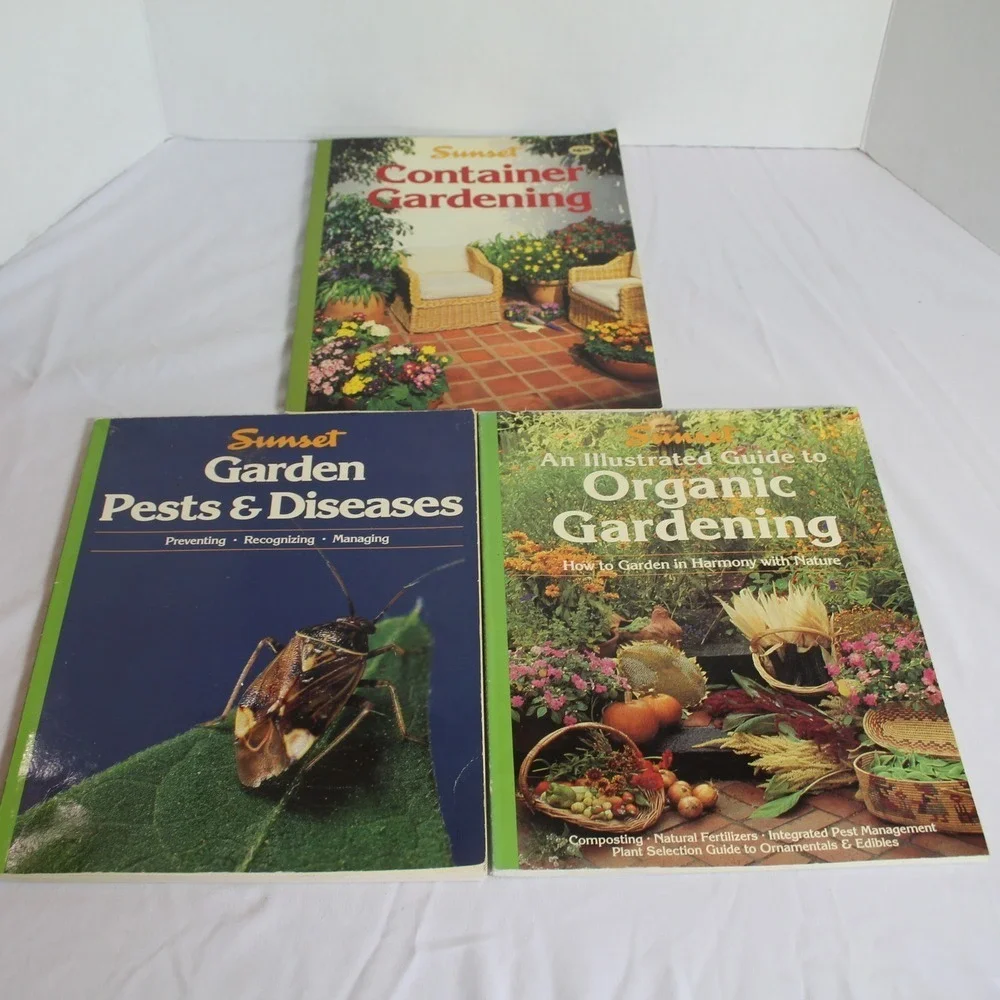 Sunset Gardening Books Lot Container Organic Garden Pests Diseases
